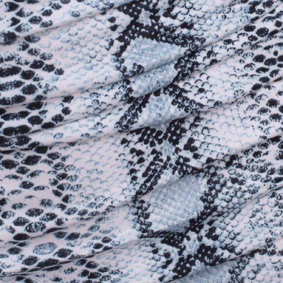 Zaful Snake Print Cutout One Shoulder Ruched Dress - Gray Small - Picture 4 of 8